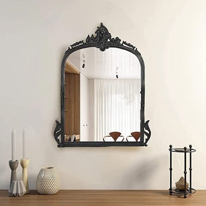 Victorian Arched Wall Mirror (Bold Black)