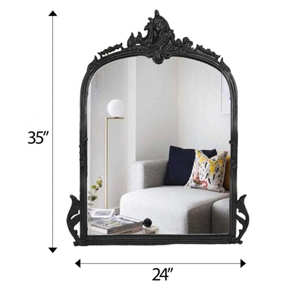 Victorian Arched Wall Mirror (Bold Black)