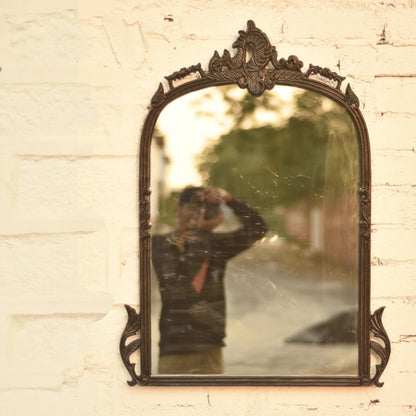 Victorian Arched Wall Mirror (Bold Black)