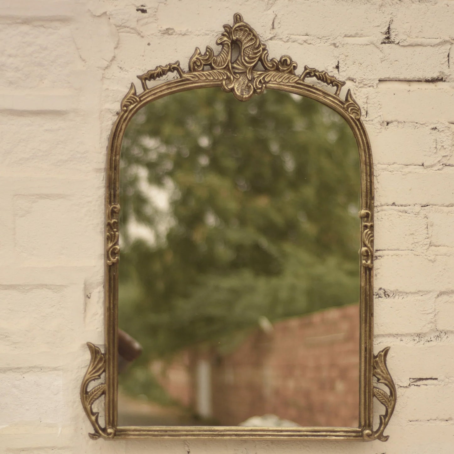 Victorian Arched Wall Mirror (Vintage Brass)