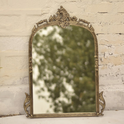 Victorian Arched Wall Mirror (Vintage Brass)